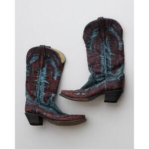 Corral Turquoise & Brown Western Boots Size 7
